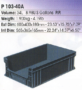 103 system Open Front Access Stacking Containers Storage System  P103-40A &nbsp;&nbsp;Plastic Boxes
